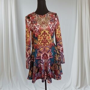 Bebe Elegant Multicolor Patterned Dress